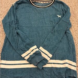 PINK Victoria's Secret Teal Long Sleeve with White Accents